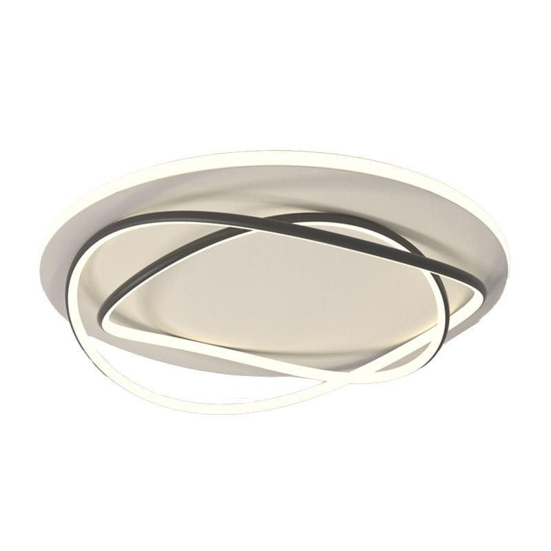 Black and White Contemporary Flush Mount 3 - Light Linear Metal Ceiling Mount