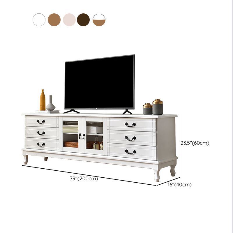 Traditional TV Stand Console Wooden TV Media Console for Living Room