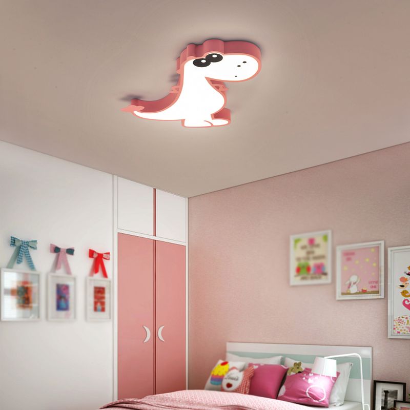 Dinosaur Shape LED Ceiling Lamp Modern Iron 1 Light Flush Mount for Bedroom