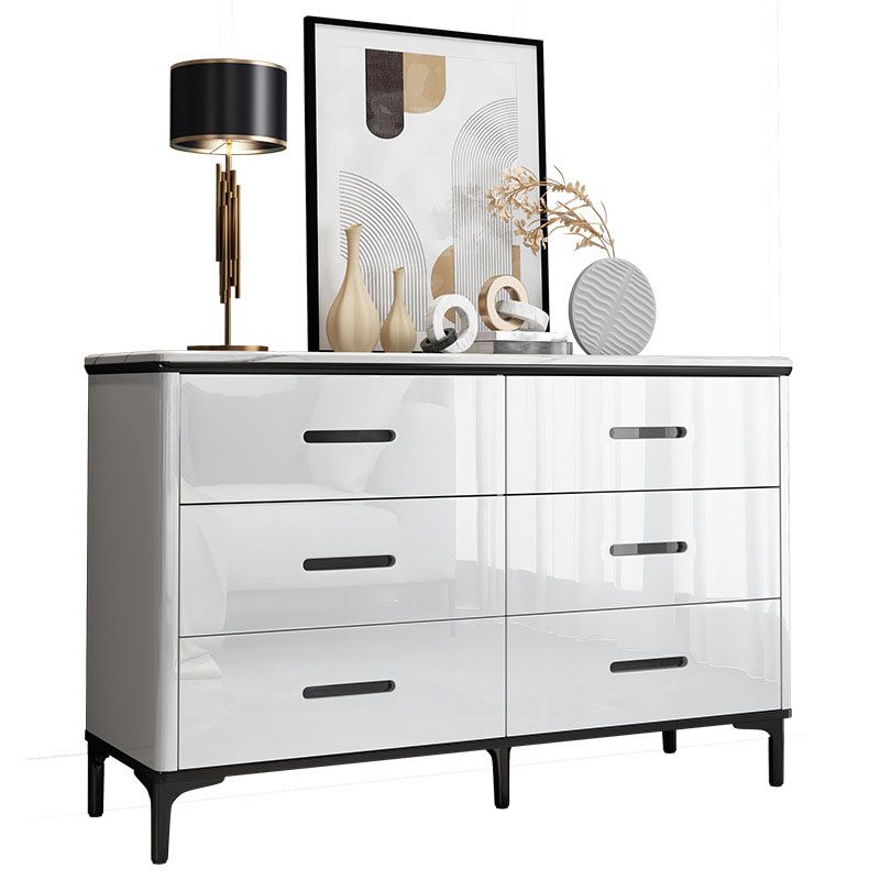 Contemporary Engineer Wood Dresser White Bedroom Storage Chest with Drawer