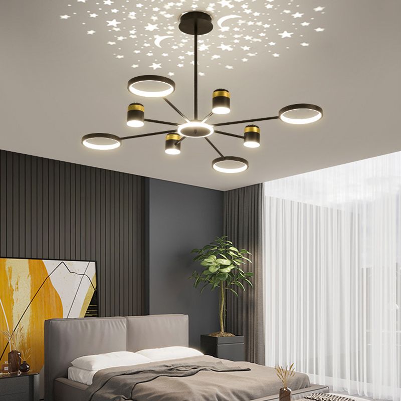 Multi Light Unique Hanging Chandelier Modern Style Metal Hanging Lamp for Bedroom