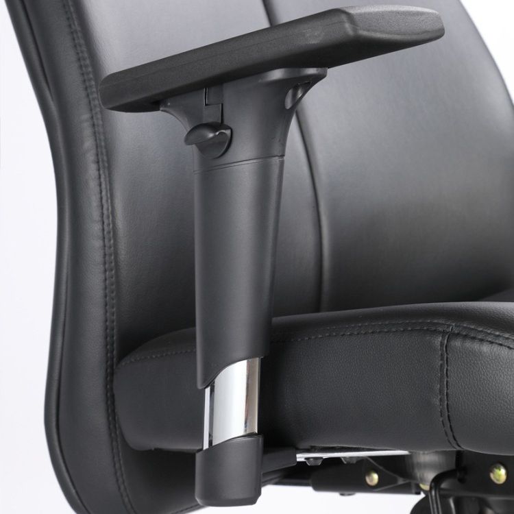 Contemporary Office Chair Wheels Leather High Back Black Executive Chair