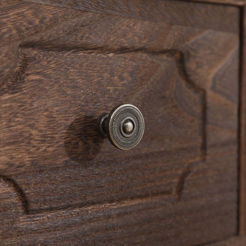 Brown Storage Chest Dresser Traditional Style Vertical Storage Chest with Drawers