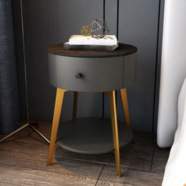 4 Legs Nightstand 22" Tall Accent Table Nightstand with Drawer and Shelf