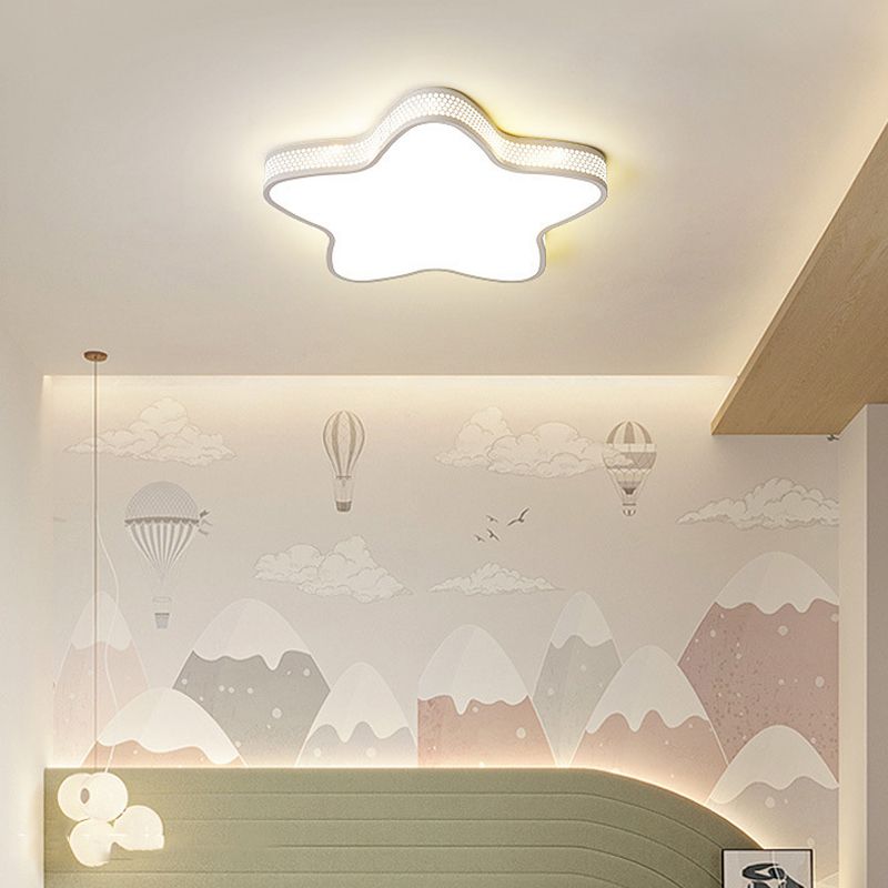 Contemporary LED Ceiling Light White Star Flush Mount Lighting for Foyer