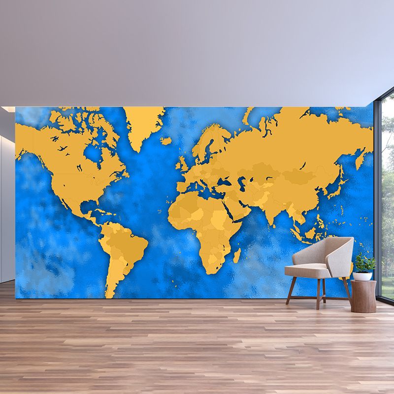 Map Mildew Resistant Photography Wallpaper Living Room Wall Mural