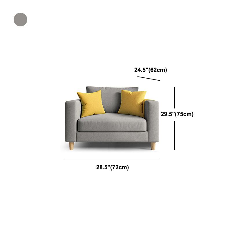 Linen Contemporary Square Arm Sofa Standard Sofa with Slipcovered for Living Room