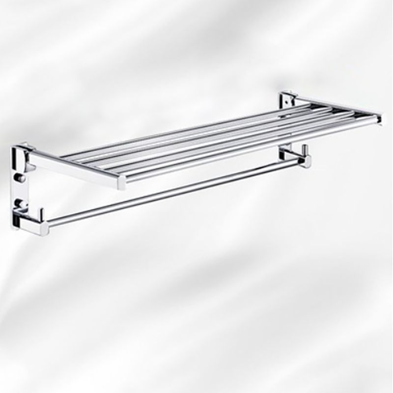 Polished Chrome Modern Bathroom Accessory Set Silver Towel Bar/Bath Shelf