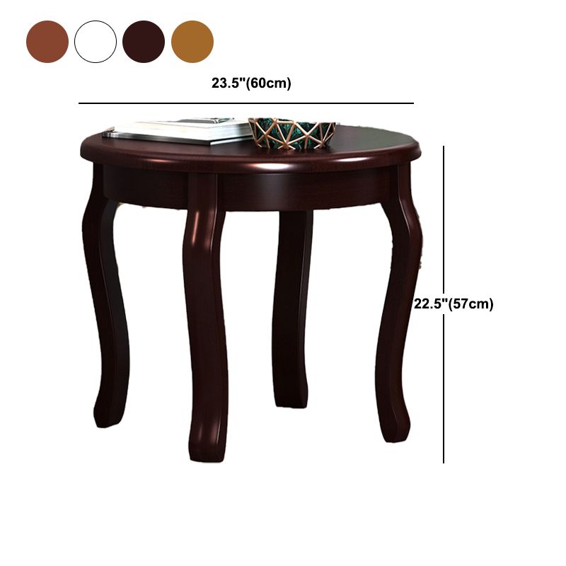 Square/round Coffee Table with Solid Wood Base with 4 Legs Cocktail Table