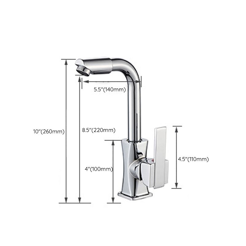 Contemporary One Handle Standard Kitchen Faucet High Arch Water Filler in Chrome