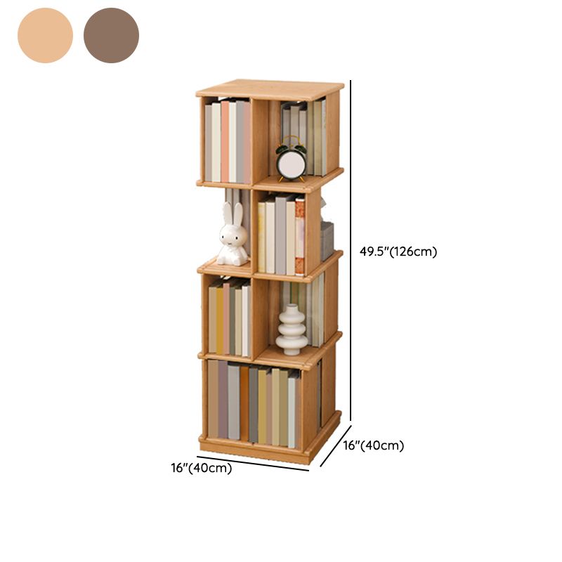 Industrial Open Back Standard Kids Bookcase Wood Bookshelf in Rubberwood