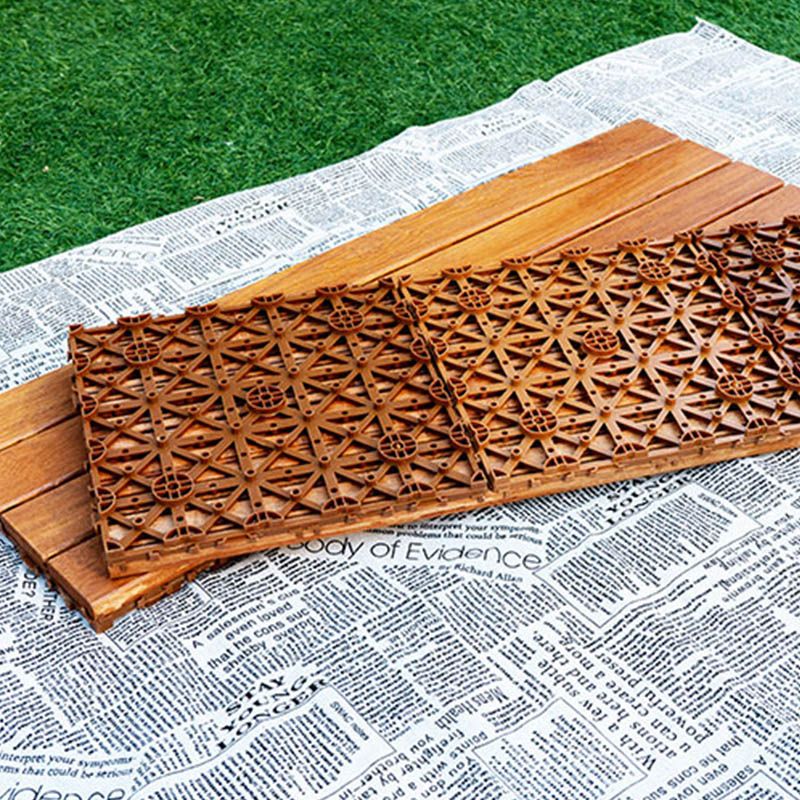 Wood Patio Flooring Tiles Outdoor Interlocking Decking Tiles with Waterproof