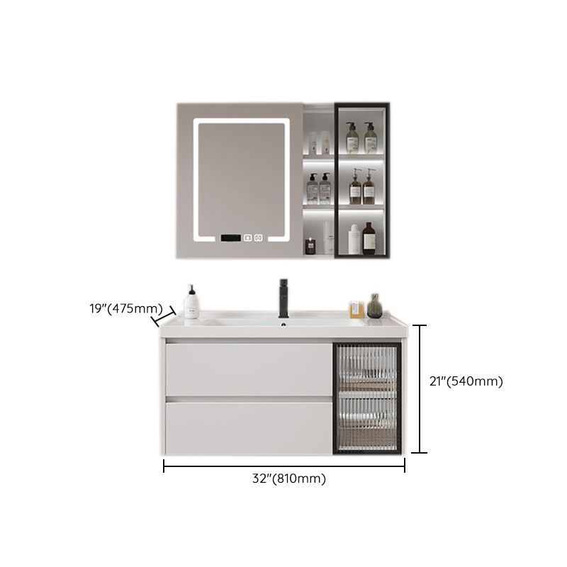 Modern Sink Vanity Solid Color Wall Mount Vanity Cabinet for Bathroom