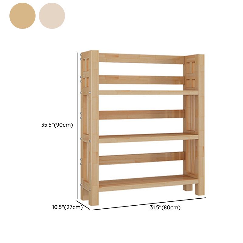 Contemporary Solid Wood Book Display Open Shelf Standard Bookcase