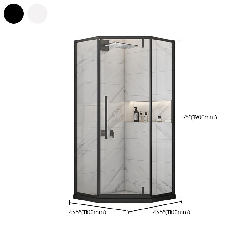 Shower Enclosure Semi-Frameless  Single Sliding Neo-Angle Shower Stall