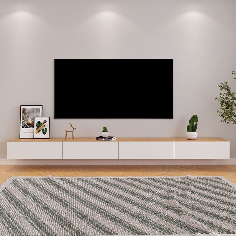 Faux Wood TV Console Contemporary Wall-mounted Media Console