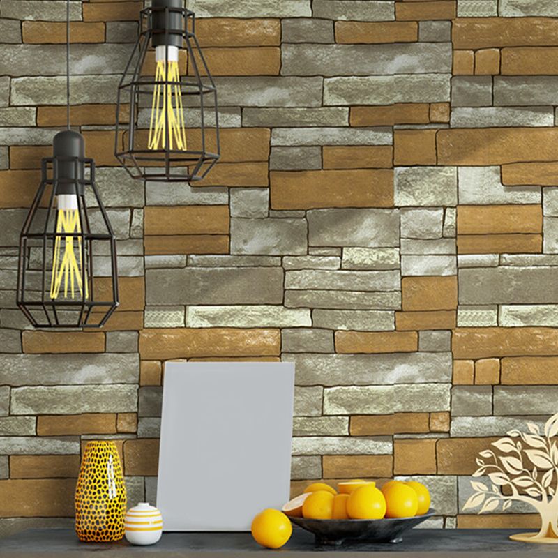 Brick Peel and Stick Wallpapers Removable Wall Art for Living Room, Yellow-Green