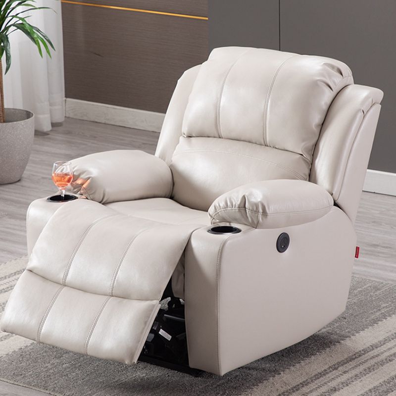 Contemporary Recliner Chair Solid Color Metal Indoor Standard Reclining