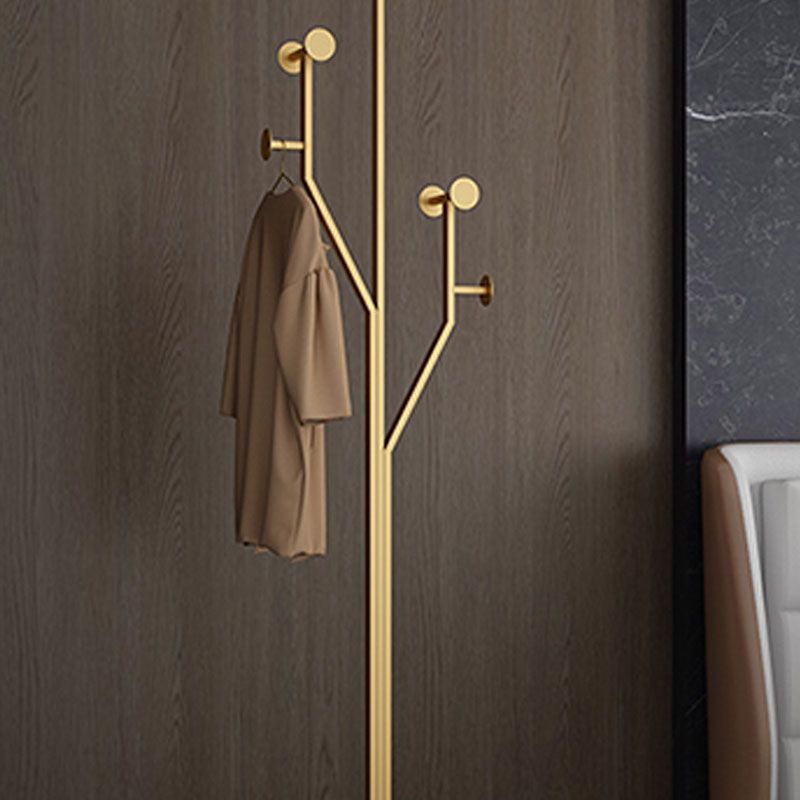 Glam Metallic Hall Tree Hooks Design Coat Rack for Living Room