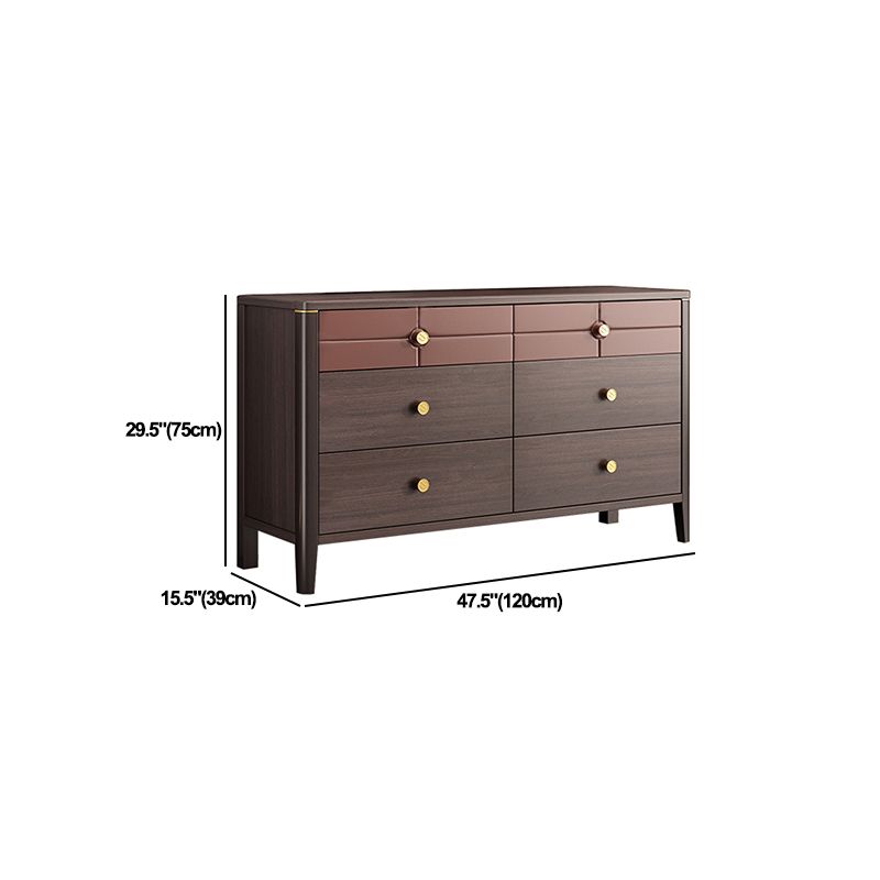 15.5" D Retro Style Brown Storage Chest Living Room Dresser with Drawers