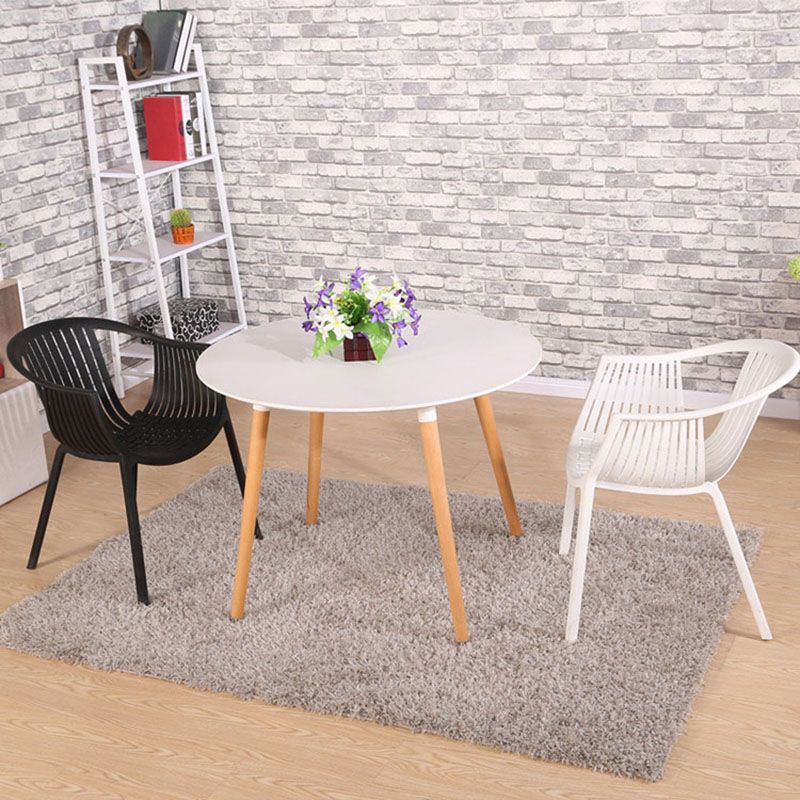 Contemporary Style Stackable Chair Dining Plastic Arm Chair for Kitchen