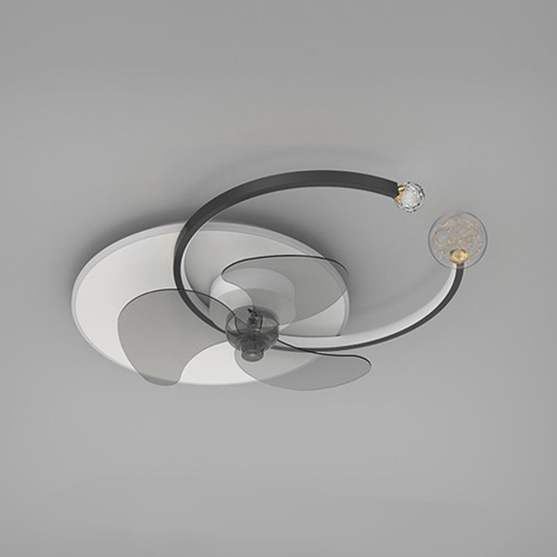 Éclairage de ventilateur de plafond de style moderne Métal 3 lumières LAVE PLADIER LAVE AVEC CRISTAL POUR CHAMBRE