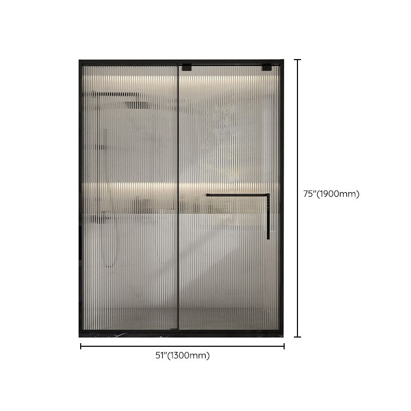 Black Stainless Steel Narrow Frame Semi Frameless Single Swing Shower Door
