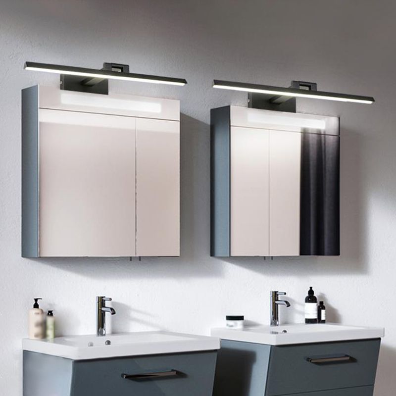 1-Light Modern Style Metal Vanity Light Straight LED Mirror Light for Bathroom