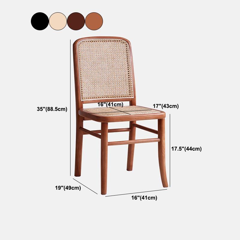 Rubberwood Solid Wood Side Chair Traditional Armless Dining Chair