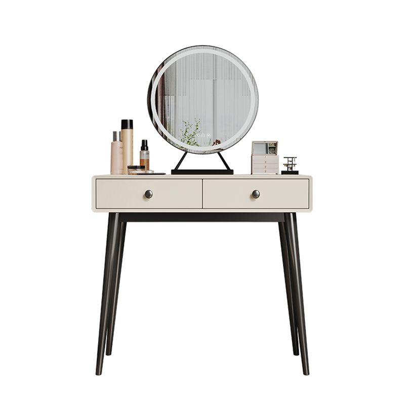 Wooden Makeup Counter With 2 Storage Drawers Contemporary Dresser for Bedroom