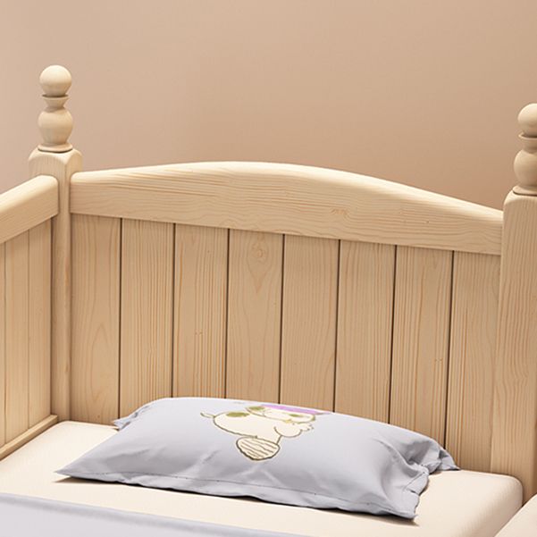 Pine Convertible Crib Scandinavian Nursery Crib with Guardrail