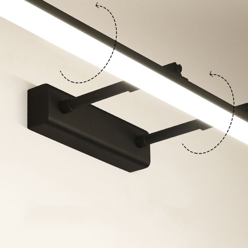 Single Contemporary Bathroom Vanity Light LED Bath Bar in Black/White Finish