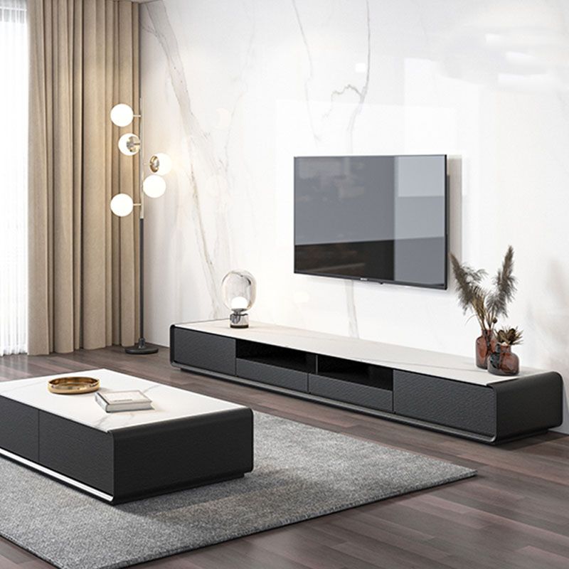 Modern & Contemporary TV Media Console Slate Top TV Media Stand