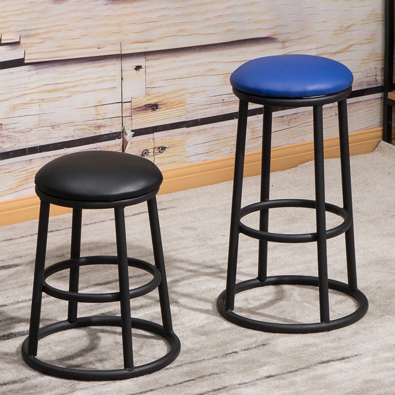 Circular Seat Barstool Industrial Style Bar Stool for Dining Room