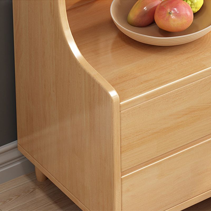 Solid Wood Bedside Cabinet Modern Night Table with 2 Drawers