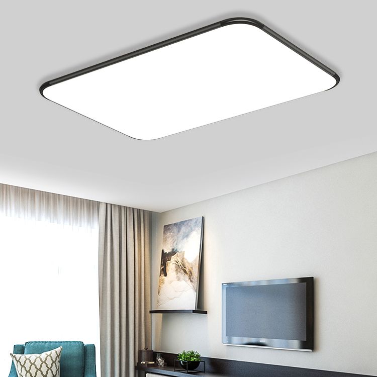 Minimalism Ceiling Light Fixture Black and White LED Flush Mount for Bedroom