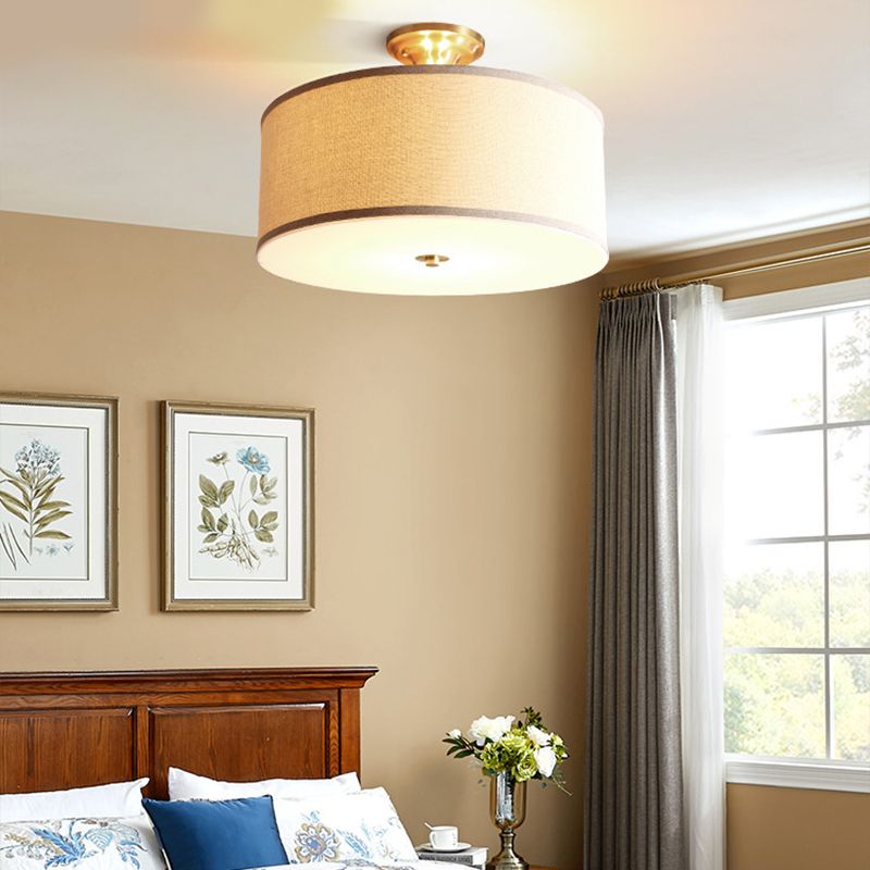 Simple Style Ceiling Mounted Fixture Fabric Ceiling Mount Light Fixture