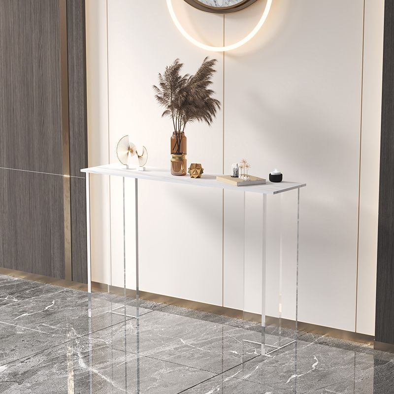 Modern Rectabgle Accent Table with Clear Acrylic Base for Hall