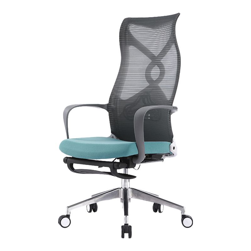 Fixed Arms Desk Chair Microfiber Desk High Back Chair Swivel Ergonomic