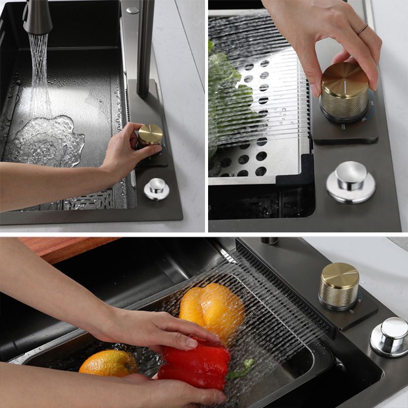 Contemporary Kitchen Sink Stainless Steel Friction Resistant Kitchen Sink with Faucet