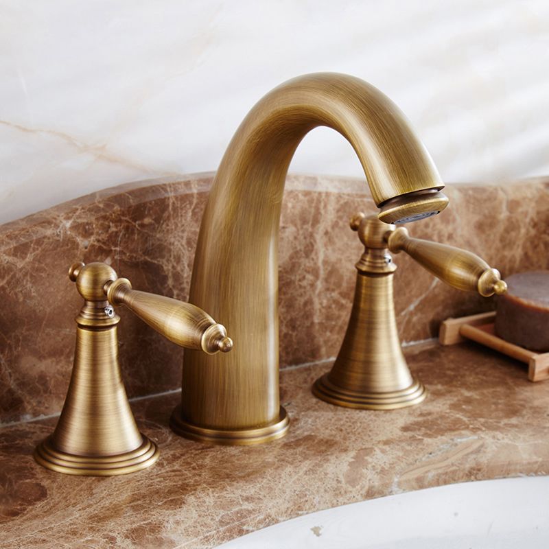 Traditional Vessel Faucet 3 Holes Two-Handle Bathroom Vessel Faucet