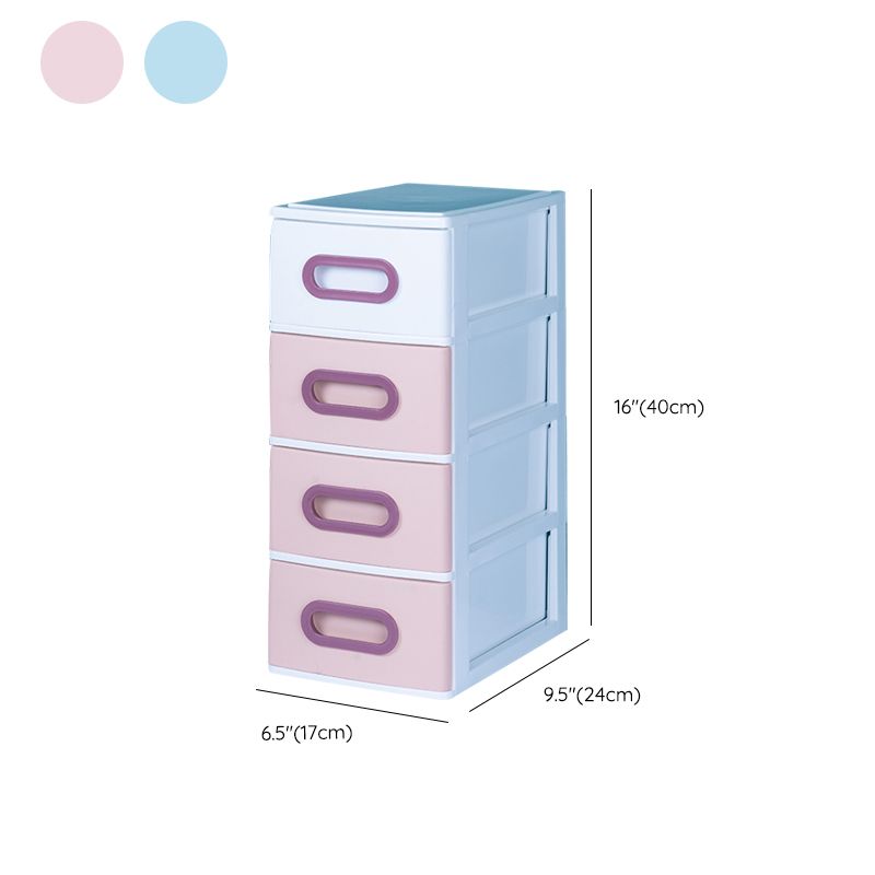 Plastic File Cabinet Vertical Color Block File Cabinet with Drawers for Home Office