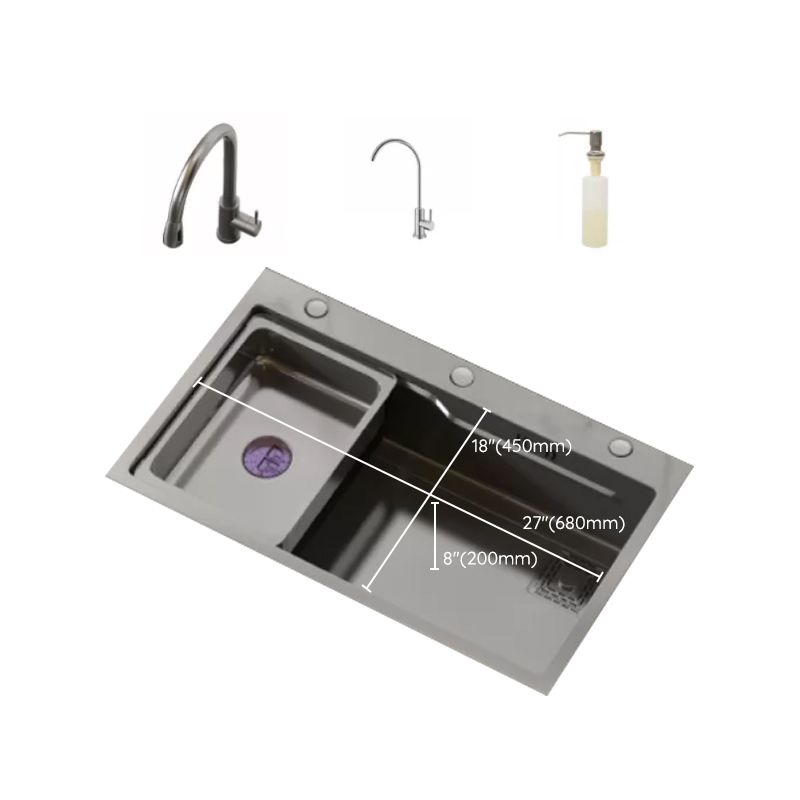 Modern Workstation Sink Stainless Steel with Drain Strainer Kit Workstation Ledge