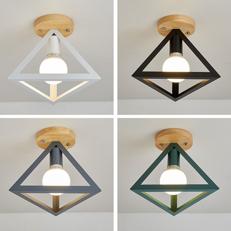 Geometric Shape Metal Flush Ceiling Light Modern 1 Light Flush Mount Light Fixture