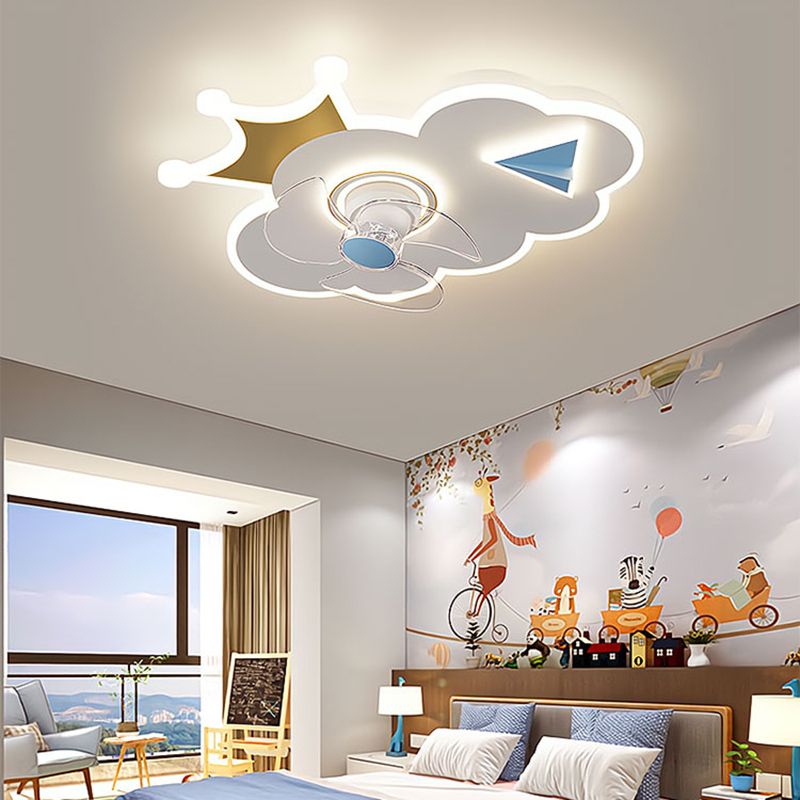 Multi Light Ceiling Fan Light Modern Style Metal Ceiling Fan Lighting for Living Room