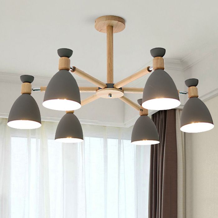 Multi Light Cone Hanging Chandelier Modern Style Metal Hanging Lighting for Restaurant