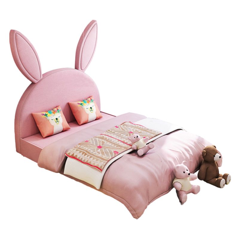 Modern Pink Rabbit Daybed Upholstered Platform Bed with Mattress