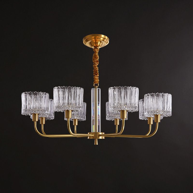 Cylinder Chandelier Light Fixture Modern Simplicity Crystal Pendant Lighting for Restaurant