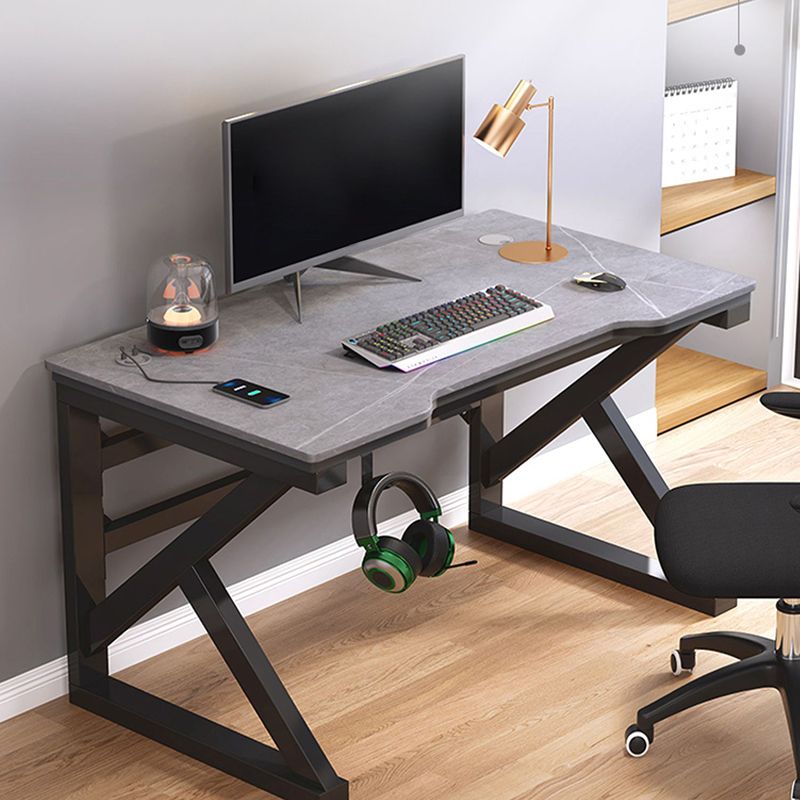 Industrial Stone Office Desk 23.62-inch Wide Sled Base Writing Desk