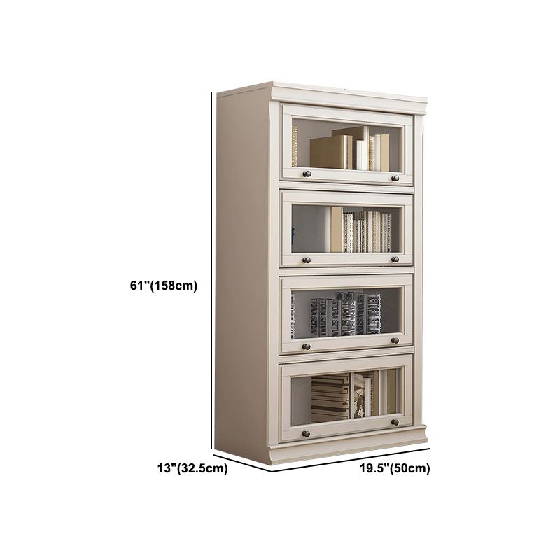 Contemporary Wooden Shelf Bookcase Pure White Standard Shelf for Study Room